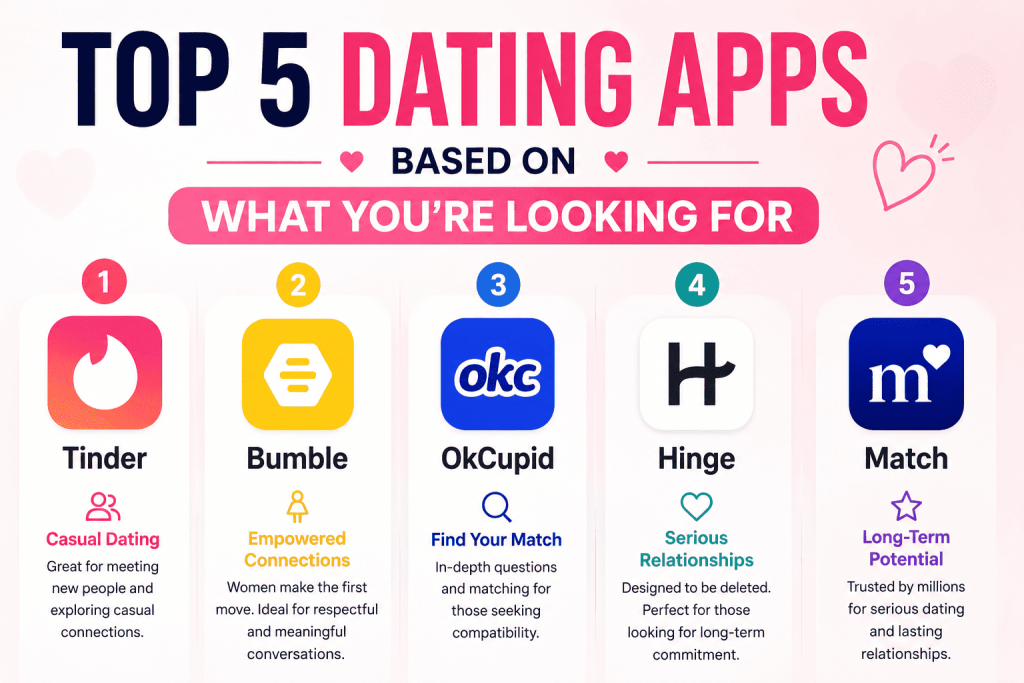 Top 5 dating apps based on what you’re looking for